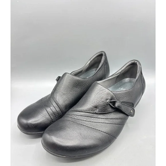 Dansko Womens Shoes 41 Franny Loafer Black Leather Comfort Shoes - Picture 1 of 8